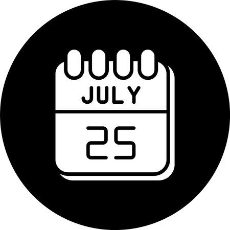 25  July Glyph Inverted Iconのイラスト素材