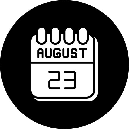 23  August Glyph Inverted Iconのイラスト素材