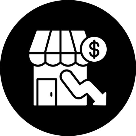 Shop Glyph Inverted Icon Designのイラスト素材