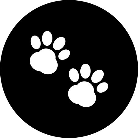 Pawprint Glyph Inverted Icon Designのイラスト素材