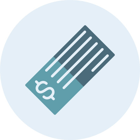 Cheque Glyph Two Color Circle