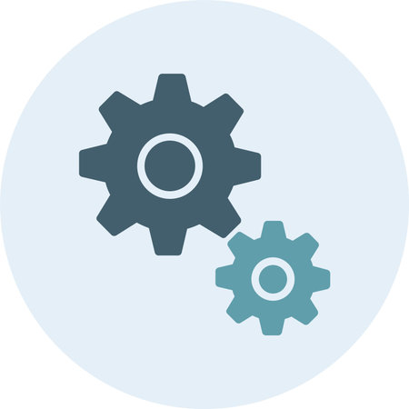 Gears Glyph Two Color Circle
