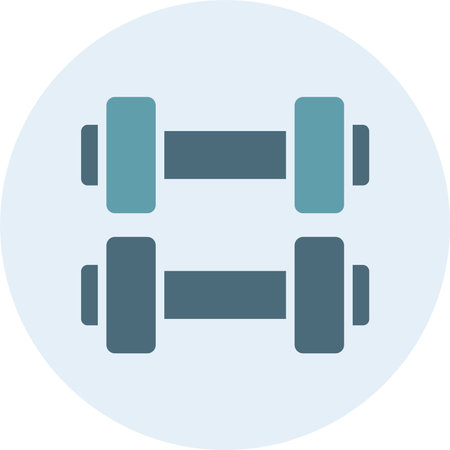 Dumbbell Glyph Two Color Circle