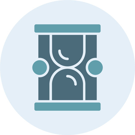 Hourglass Glyph Two Color Circle