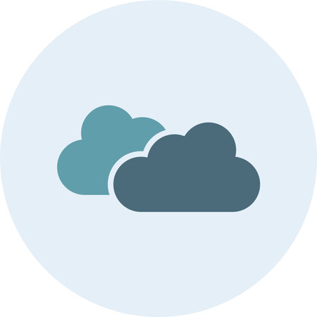 Clouds Glyph Two Color Circle