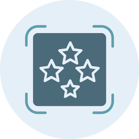 Four Stars Glyph Two Color Circle