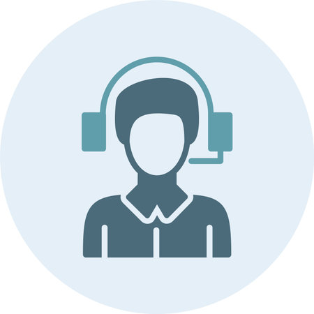 Customer Support Glyph Two Color Circle