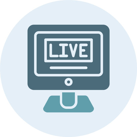 Live Chat Glyph Two Color Circle