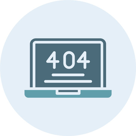 404 Error Glyph Two Color Circle