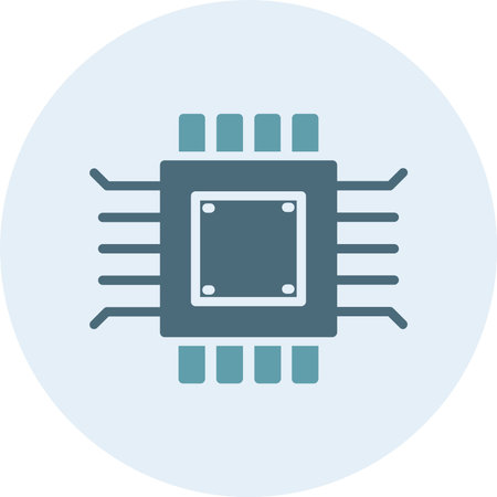 Microchip Glyph Two Color Circleのイラスト素材