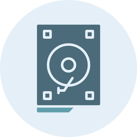 Hard Drive Glyph Two Color Circle