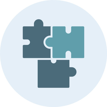 Jigsaw Glyph Two Color Circle