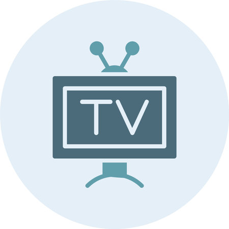 Television Glyph Two Color Circle