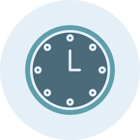 Clock Glyph Two Color Circle