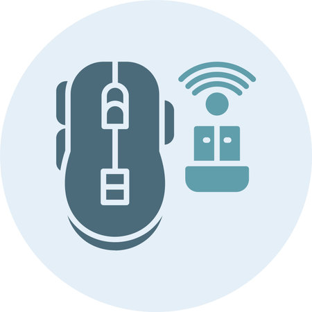 Wireless Mouse Glyph Two Color Circle