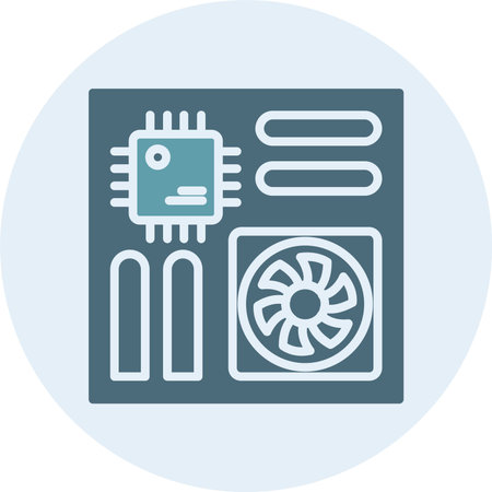 Motherboard Glyph Two Color Circle