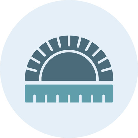 Protractor Glyph Two Color Circle