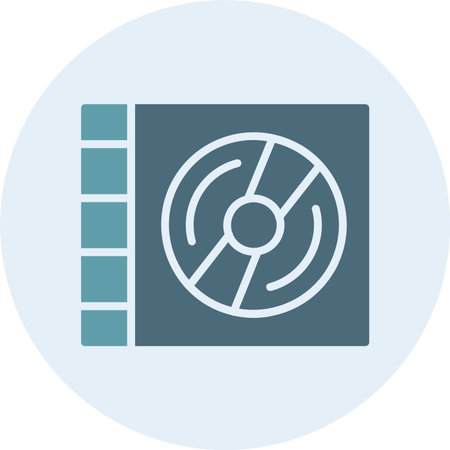 Compact Disk Glyph Two Color Circleのイラスト素材