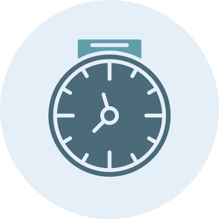 Clock Glyph Two Color Circle
