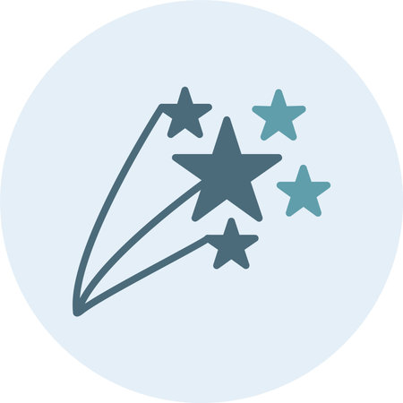Shooting Star Glyph Two Color Circle