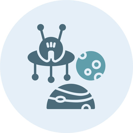 Ufo Glyph Two Color Circle