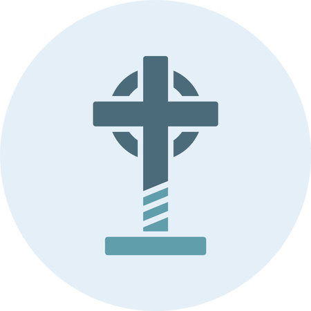 Tombstone Glyph Two Color Circleのイラスト素材