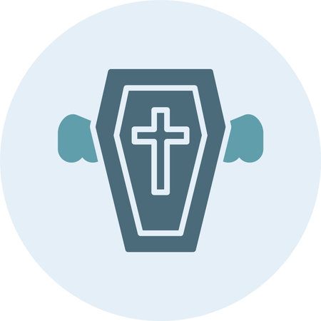 Coffin Glyph Two Color Circleのイラスト素材