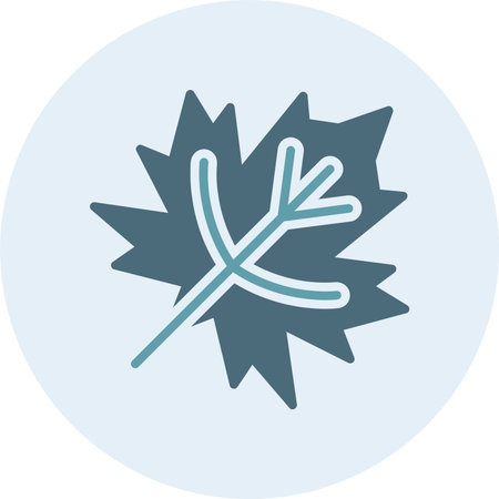 Dry Leaves Glyph Two Color Circleのイラスト素材