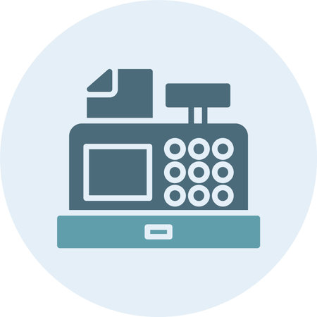 Cashier Glyph Two Color Circle