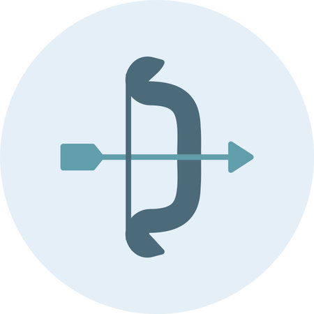 Crossbow Glyph Two Color Circle