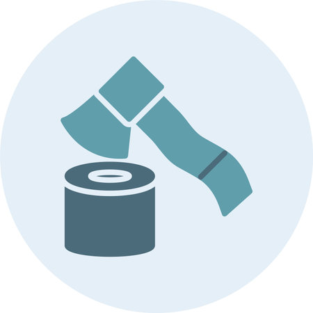 Woodcutter Glyph Two Color Circleのイラスト素材