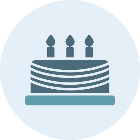 Cake Glyph Two Color Circle