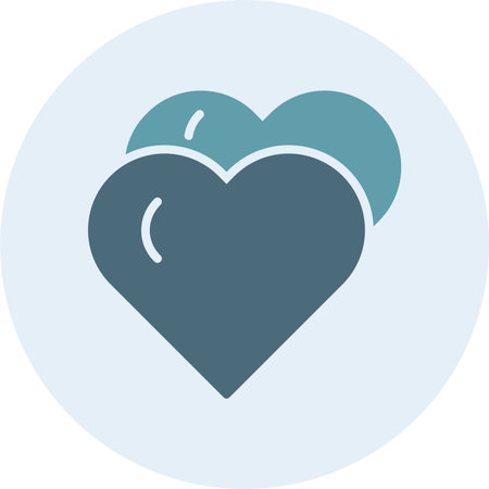Heart Glyph Two Color Circleのイラスト素材