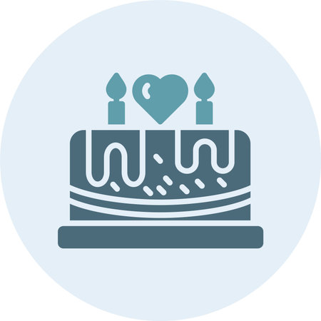 Cake Glyph Two Color Circleのイラスト素材