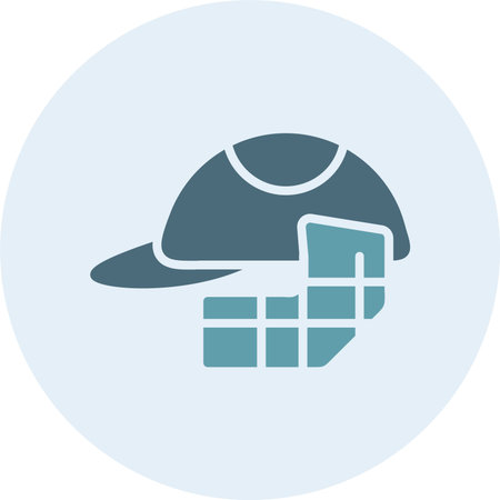 Cricket Helmet Glyph Two Color Circle
