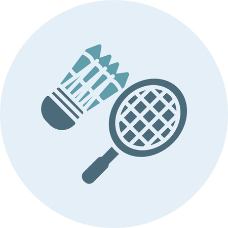 Badminton Glyph Two Color Circleのイラスト素材