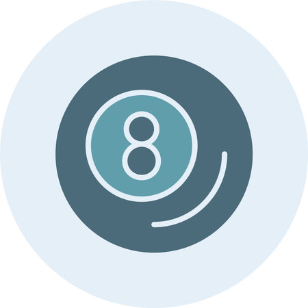 8 Ball Glyph Two Color Circle
