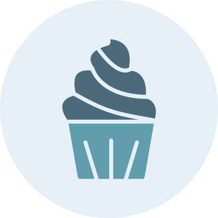 Cupcake Glyph Two Color Circle