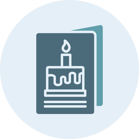 Birthday Card Glyph Two Color Circle