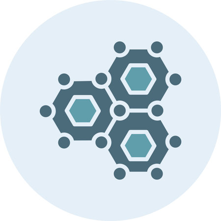 Molecule Glyph Two Color Circleのイラスト素材