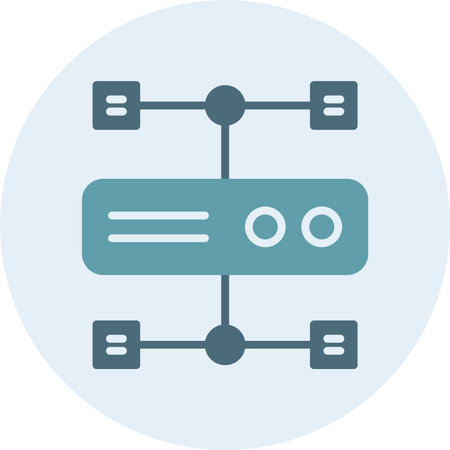 cluster computing Glyph Two Color Circle