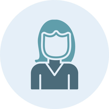 Woman Glyph Two Color Circleのイラスト素材