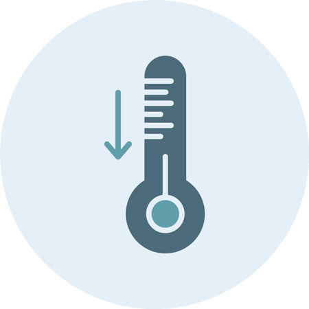 Temprature Low Glyph Two Color Circle
