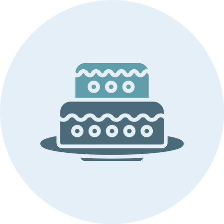 Cake Glyph Two Color Circle