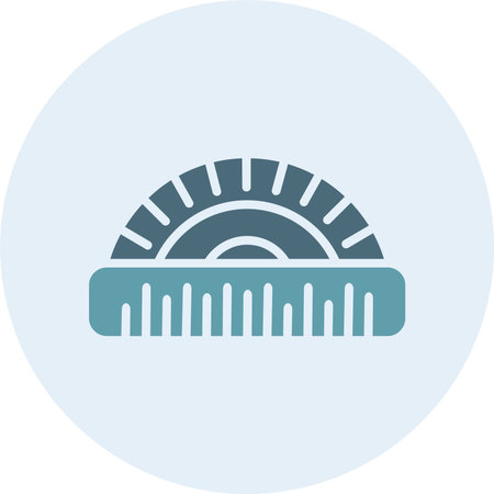 Protractor Glyph Two Color Circle