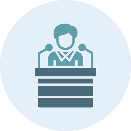 Press Conference Glyph Two Color Circleのイラスト素材