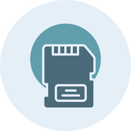 Memory Card Glyph Two Color Circle
