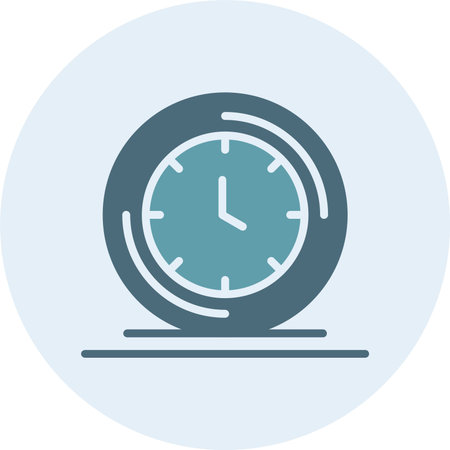 Clock Glyph Two Color Circle