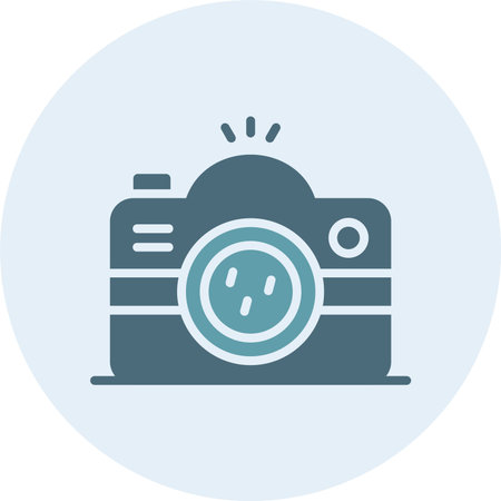 Camera Glyph Two Color Circle