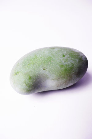 green Mango on white backgroundの写真素材